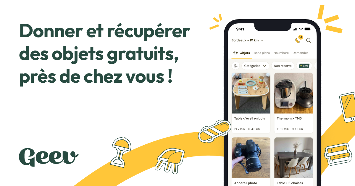 Geev - Dons d'objets entre particuliers